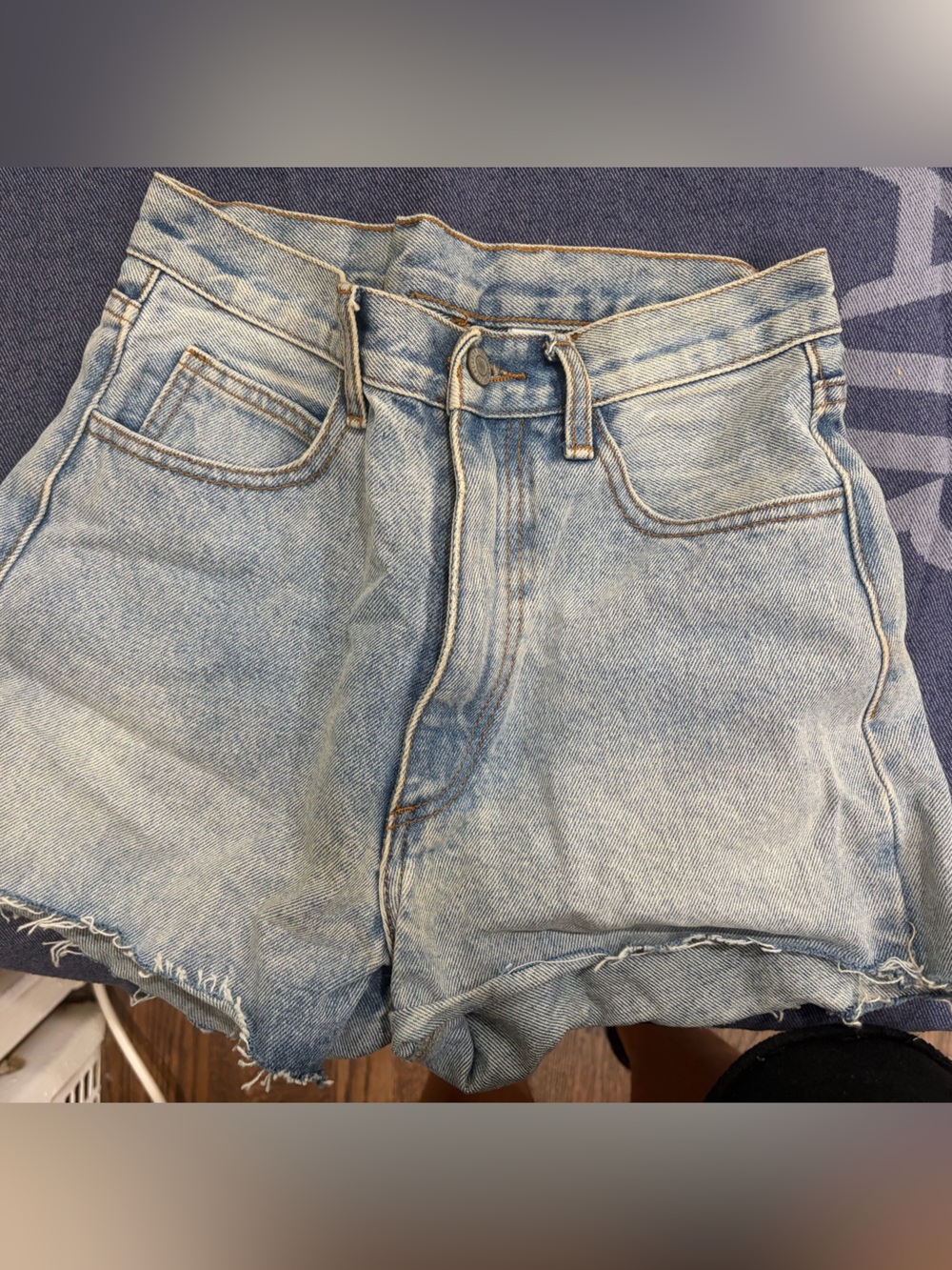 Brandy Melville Light Blue Distressed Denim Shorts